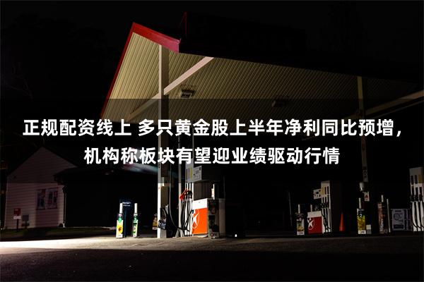 正规配资线上 多只黄金股上半年净利同比预增,机构称板块有望迎业绩驱动行情