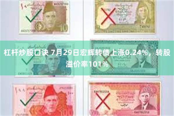 杠杆炒股口诀 7月29日宏辉转债上涨0.24%,转股溢价率101%