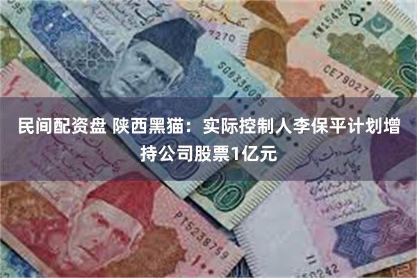 民间配资盘 陕西黑猫:实际控制人李保平计划增持公司股票1亿元