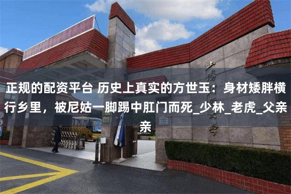 正规的配资平台 历史上真实的方世玉:身材矮胖横行乡里,被尼姑一脚踢中肛门而死_少林_老虎_父亲