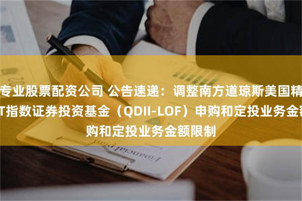 专业股票配资公司 公告速递:调整南方道琼斯美国精选REIT指数证券投资基金(QDII-LOF)申购和定投业务金额限制