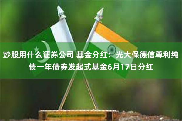 炒股用什么证券公司 基金分红:光大保德信尊利纯债一年债券发起式基金6月17日分红